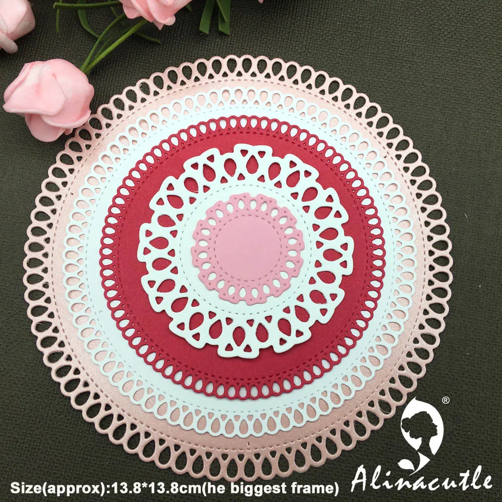 

METAL CUTTING DIES Alinacraft 5pc drop edge doily Scrapbooking papercraft card album punch stencil art cutter die cut