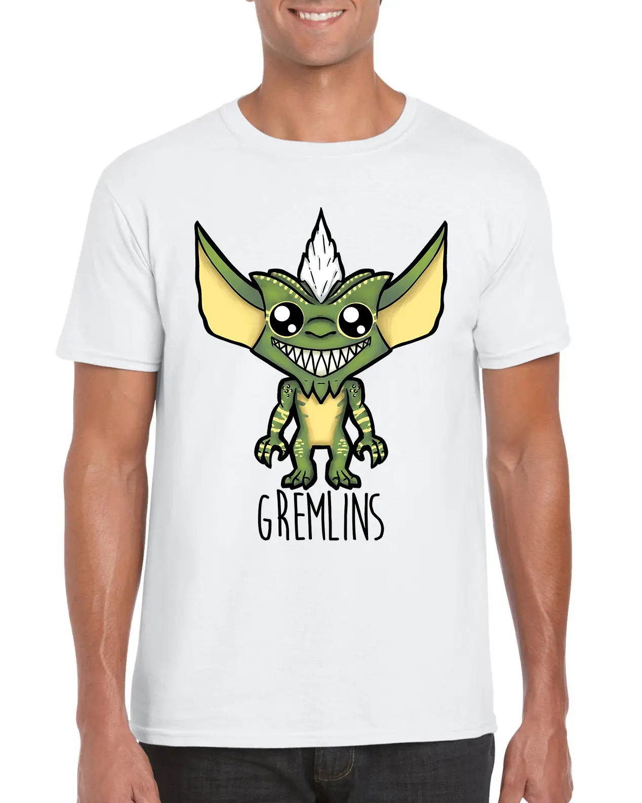 Gremlin/Милая футболка в полоску с рисунками из мультфильма гремлинс футболки 100%