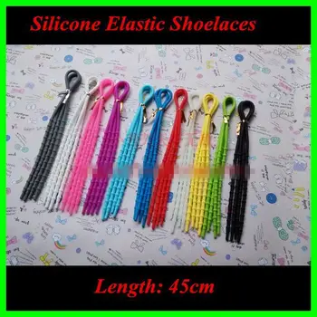 

2019 New Arrival Silicone Shoelace 45cm Length Round Rope Laces For Sneaker Sport Shoes Laces 5 Pairs For Sale