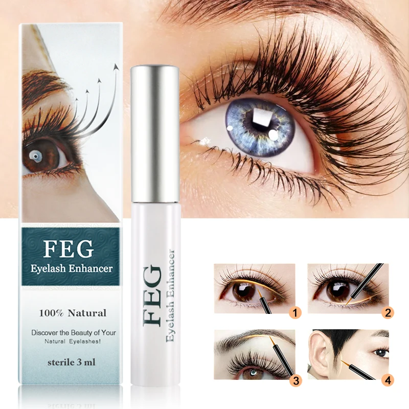 Feg Eyelash Enhancer 100% Original Liquid Eye Lash Growth Treatment Serum Natural Herbal Medicine Mascara Lengthening Longer | Красота и