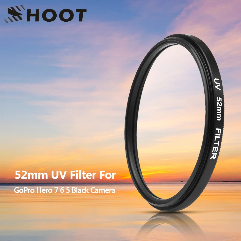 

SHOOT 52mm Diameter UV Filter Mount for GoPro Hero 7 6 5 Black Action Camera with Lens Cover for Go Pro Hero 6 5 7 Accessories
