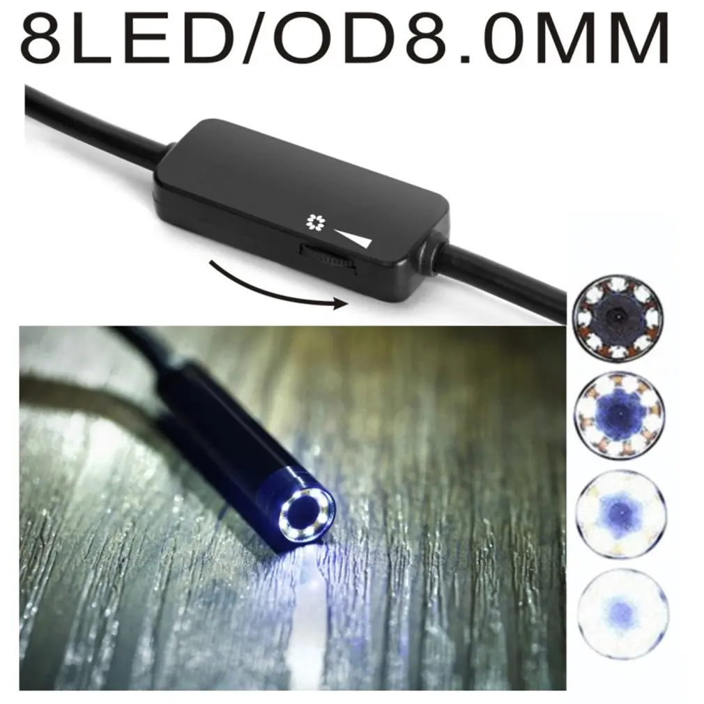 Wifi эндоскоп камера HD 1200 P 2 M водонепроницаемый 110A жесткий провод 8 мм 8 светодиодный для Android для ПК ios дропшиппинг