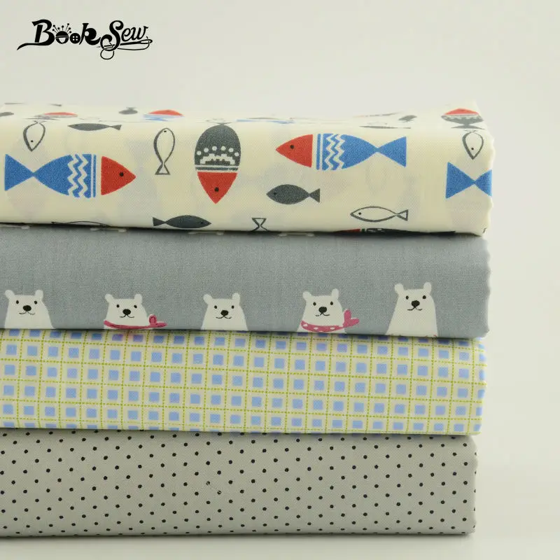 Booksew 4 шт./лот 40 см x 50 хлопок ткань саржевого квилтинга метр Подушка украшение