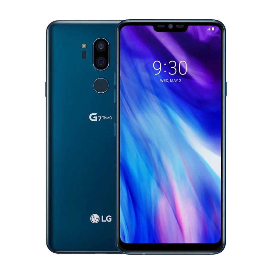 Разблокированный LG G7 ThinQ G710 LTE Android Восьмиядерный двойной 16 Мп задняя камера 2160P 6," 64G rom 4G ram NFC Android мобильный телефон - Цвет: Синий