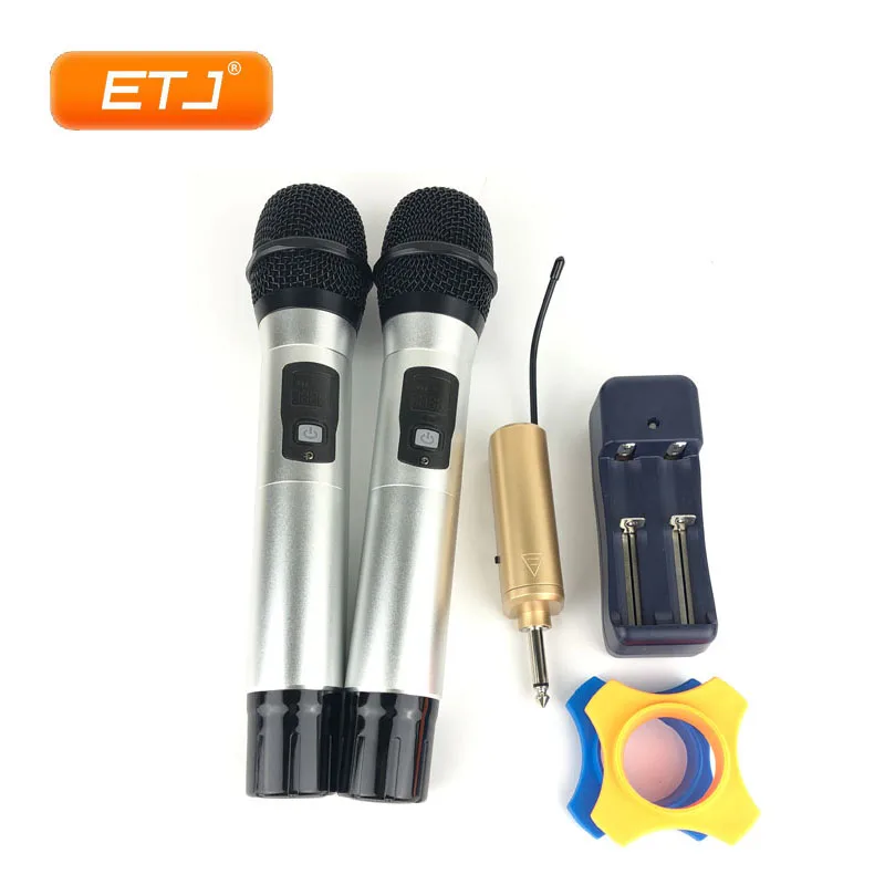 Portable Karaoke UHF Wireless Microphone Double