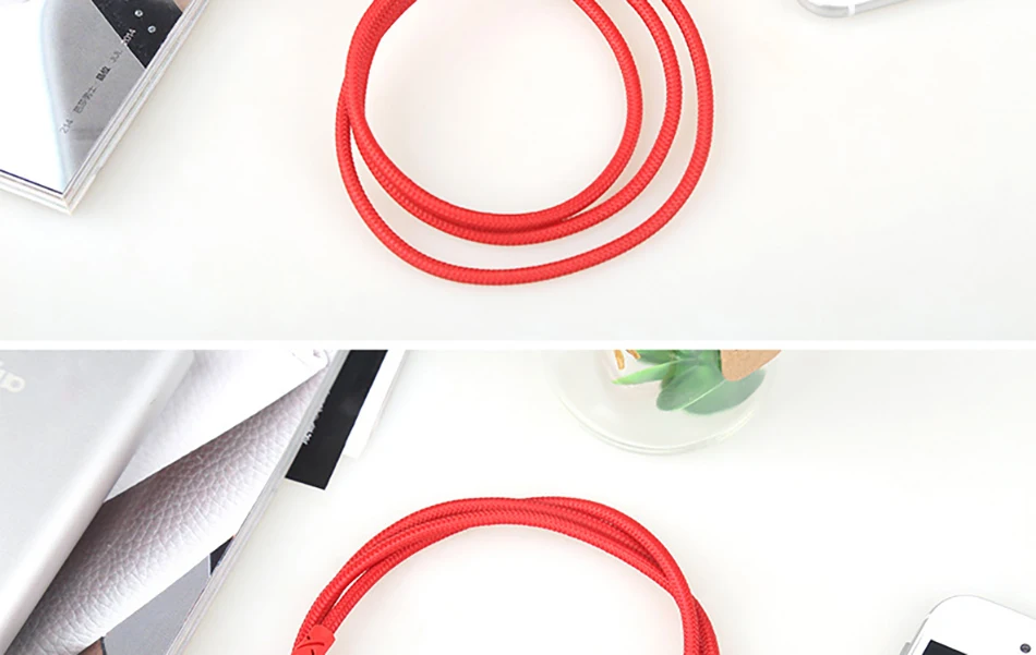 NOHON USB Nylon Charging Cable For iPhone X 10 8 7 6 5 Plus XS MAX XR Lighting Charge Cord With LED For iPad Mini 1 2 3 Charger  (15)