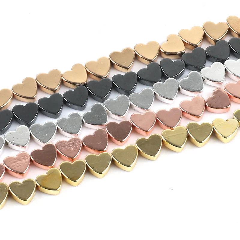Fashion 67pcs/str Black gallstone heart shaped beads For DIY Bracelet Necklace Jewelry Making Accessories