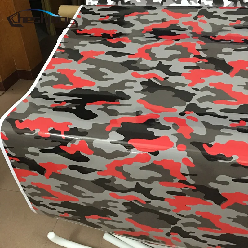 Cheshjong Глянцевая Camo Обёрточная бумага Черный красный серый цвет плёнки Графика