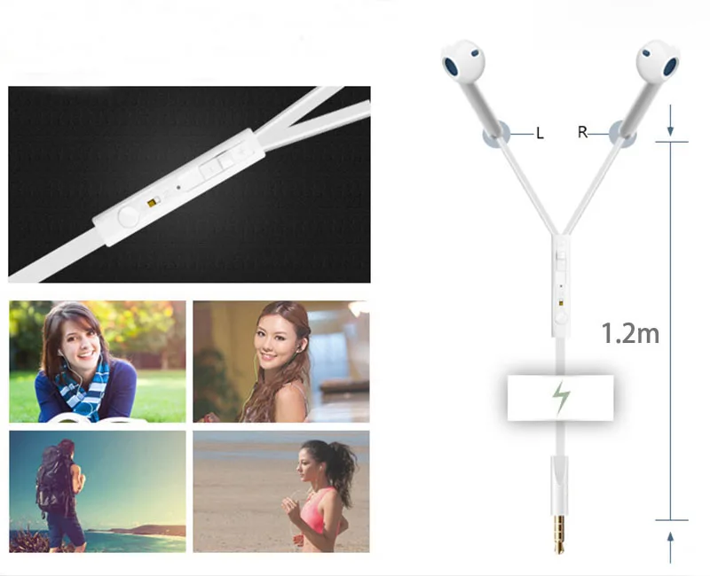 Оригинальные наушники-вкладыши, бас-наушники, гарнитура с микрофоном, разъем 3,5 мм, стерео наушники для iPhone, мобильного телефона, Xiaomi, MP3
