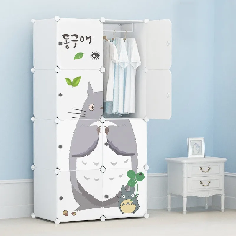 Cartoon door Freestanding ABS Plastic diy folding cupboard baby