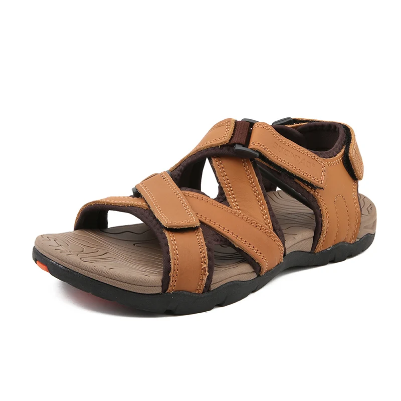 

2019 New Style Top Quality Men's Sandal Summer Genuine Leather Sandals Men'S Outdoor Hiking Shoes Men's Leather Sandals