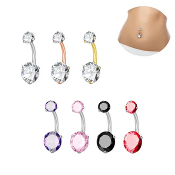 

2018 Fashion New Style Navel Belly Rings Navel Piercing Sexy Body Jewelry Navel&Bell Button Rings AAA Crystal For Women
