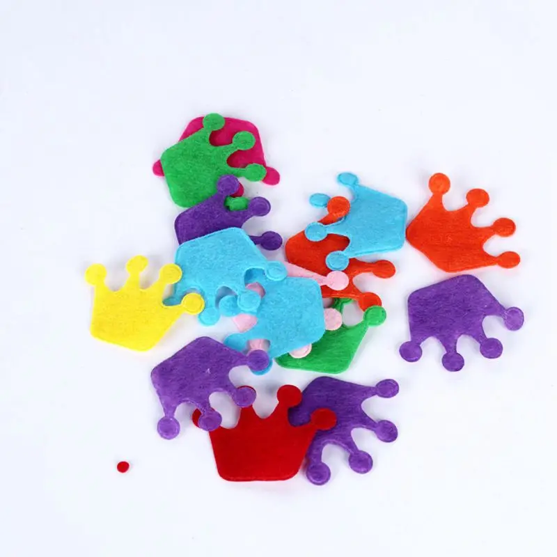 

100/50pcs/lot Felt crafts Crown fabric for Children making Puzzle handmade Creative Handmade material TJ06182