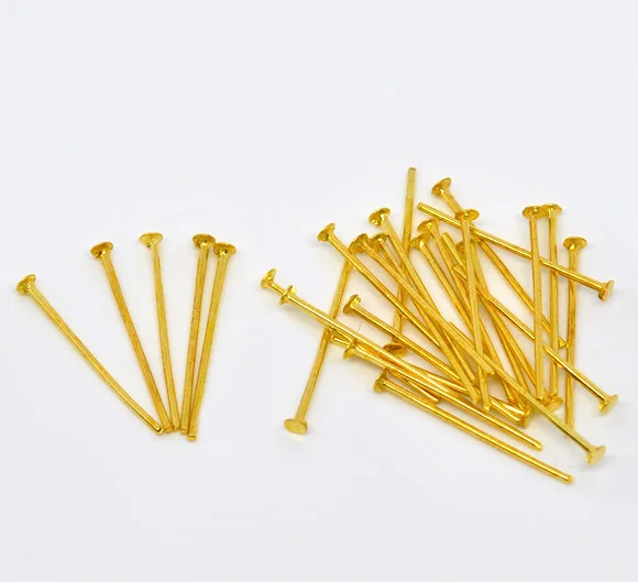 

Alloy Head Pins Gold Color 20mm( 6/8") long, 0.7mm ( gauge,) 350 PCs