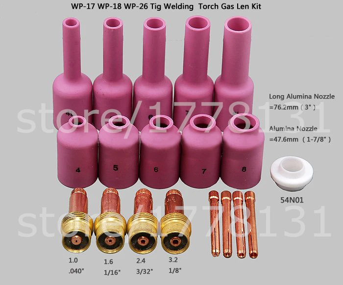 

Factory direct sales TIG Accessories KIT insulator Cup Fit TIG welding Summer Promotion PTA DB SR WP 17 18 26 Series,19PK