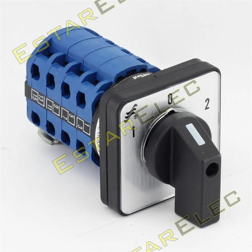 

63A 3 position Cam Switch AC 440V Ui 690V 1-0-2 4 Poles 16 terminals (CE, TUV) Changeover switch