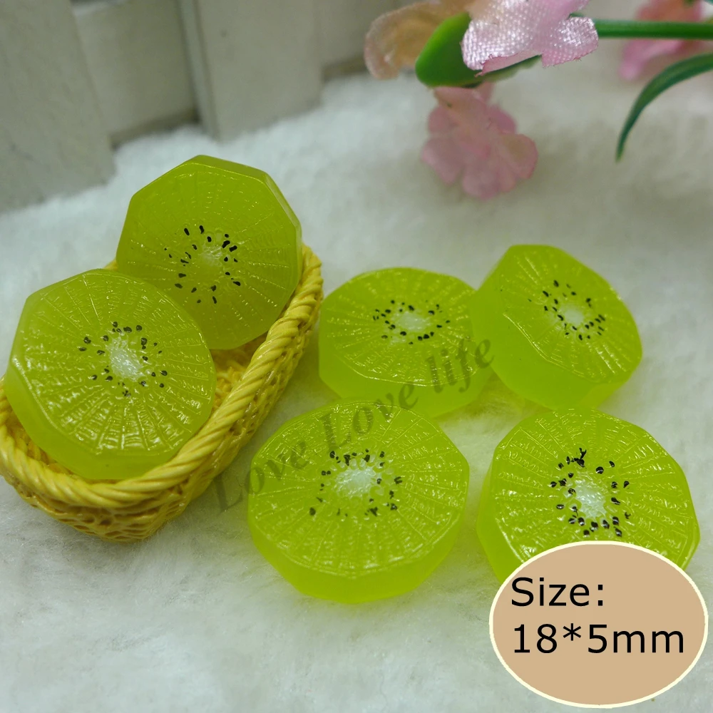 Kawaii Kiwi миниатюрные пищевые плоскогубцы кабошоны из смолы для рукоделия чехол