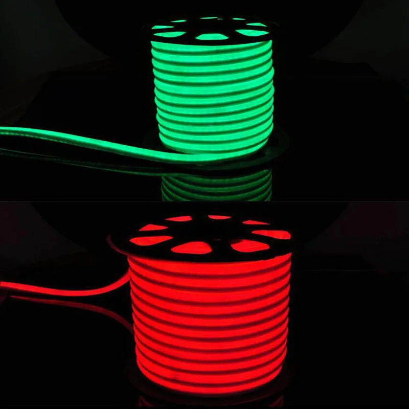 

LED Neon Strip 220V 5050 2835 120LEDs/M soft Neon tape BAR light Power Plug RGB Controller 9x18mm 1m 5m 10m 20m 50m