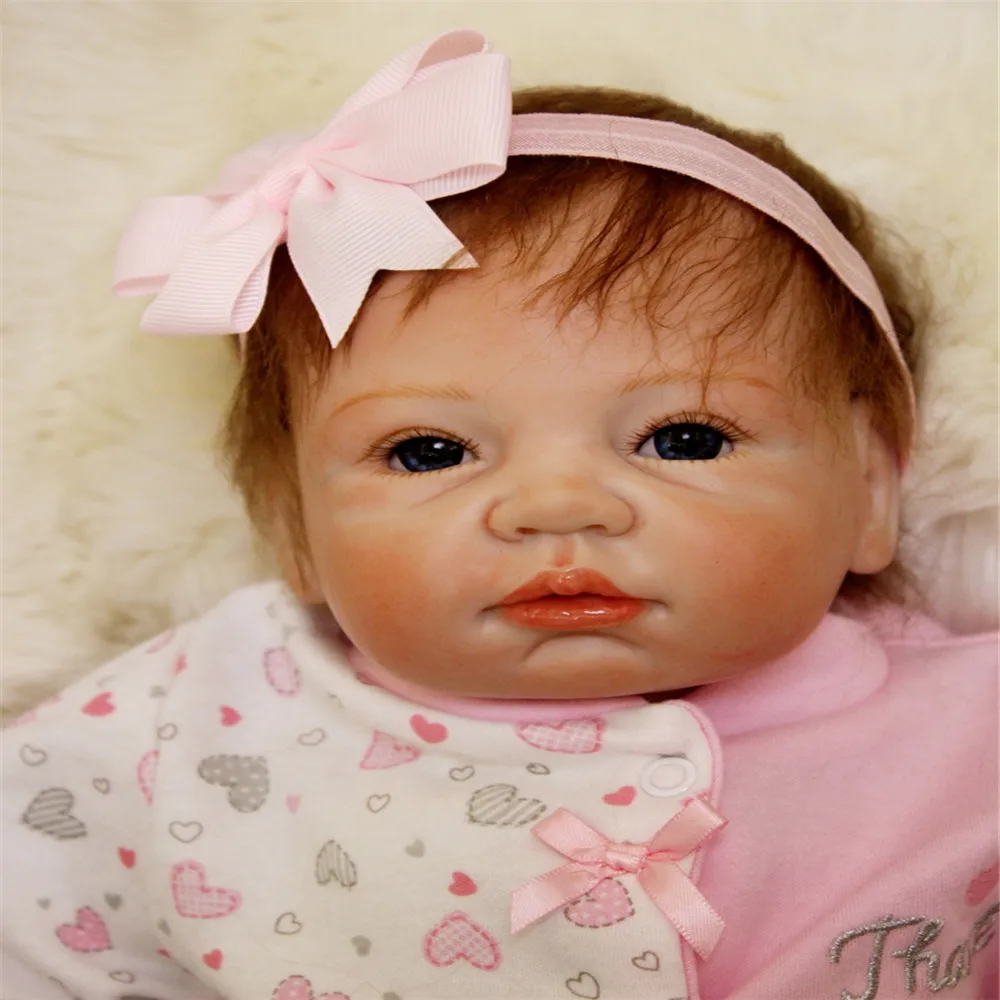 

SanyDoll 22 inch 55 cm Silicone baby reborn dolls, Beautiful conjoined clothes doll holiday gifts and birthday gifts