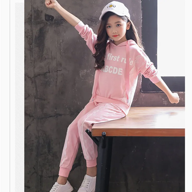 

SFT-525 New Autumn Baby girl Casual Fashion Sport Letter Full Sleeve Pullover Sweatshirt Clothing Sets