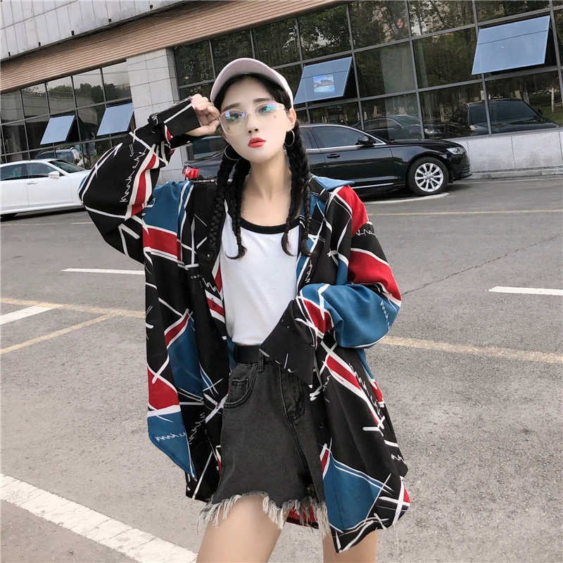 

Women's Shirts Ulzzang Japanese Kawaii Ladies Loose Vintage Port Wind Chic Shirt Female Korean Harajuku Cute Clothes For Women