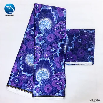 

LIULANZHI silk wax fabric for dresses polyester prints silk wax african fabric prints ML8X67