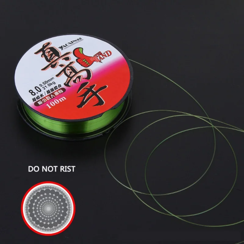 Pesca com Mosca Acessórios para o Inverno m de Pesca de Nylon Fio de Pesca 100 Linha 0.4 #8 # Líder Corda Cordão Linhas 7 acessórios a corda de inverno voar linhas de pesca