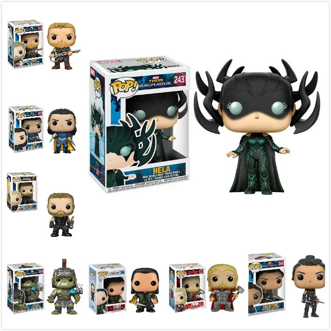 

FUNKO POP Anime Avengers THOR LOKI HELA HULK Collection Model Toys Movie Anime Boy Toys For Children Birthday Gift