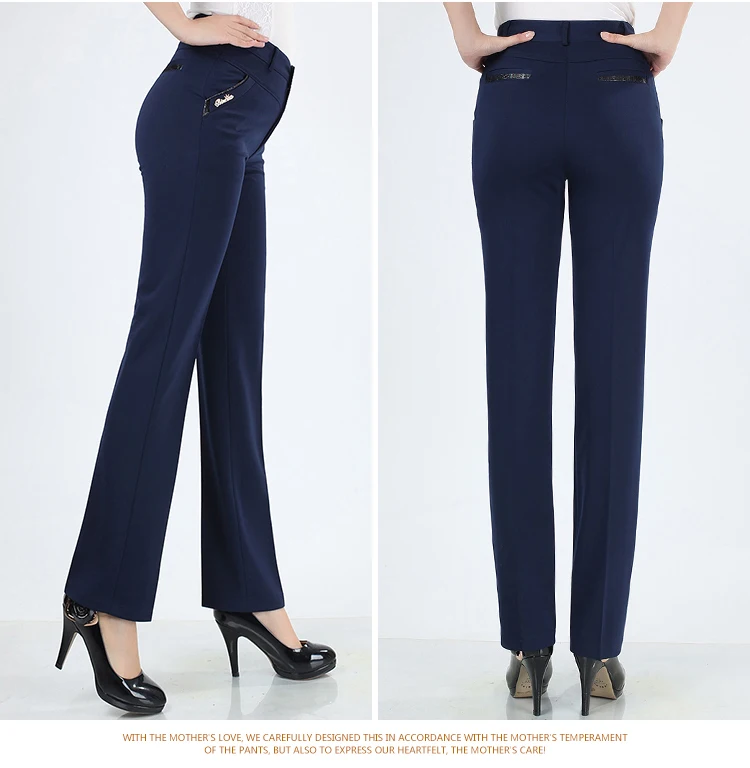Женские брюки, прямые брюки с высокой талией, повседневные женские брюки, женские брюки, цвет хаки, бежевый, красный, синий, большие размеры 28-38