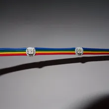 100 шт/струнная WS2813-RGB полноцветная Адресуемая светодиодная точечная лампа с радиатором; вход DC5V; 5 см расстояние между проводами; с цветной провод