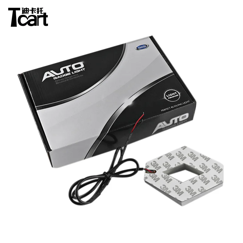 Tcart For Renault 4D Emblem light font b lamp b font 4D led Back Rear Badge