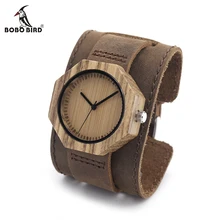 Бобо птица v-d02 octagon древесины Часы Для женщин топ Элитный бренд Bamboo Циферблат Дамы кварцевые наручные часы с кожаным ремешком в подарочной коробке