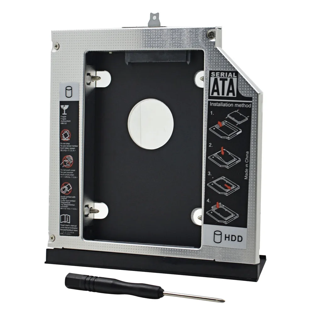 Алюминиевый адаптер для 2 го жесткого диска Caddy 12 7 мм SATA 3 0 5 &quotSSD HDD Box Case Lenovo ThinkPad L430