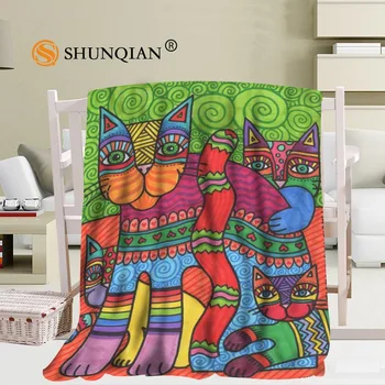

Custom cute cat blanket Flannel Falafel Fabric 56x80inch 50X60inch 40X50inch Sofa Bed Throw Blanket Kid Adult Warm Blanket