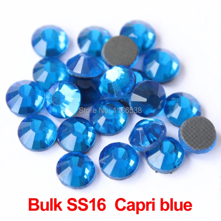 Wholesale Stones and crystals SS16 Capri blue Bulk packing 200Gross Hotfix stones for garment ...