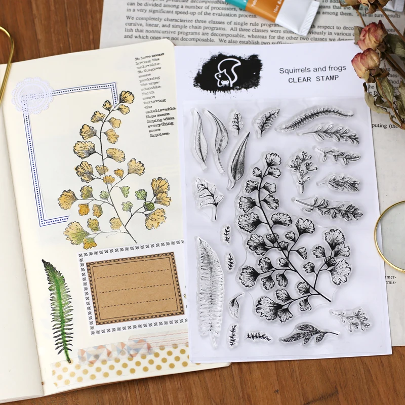 

New Flowers Leaves Rubber Clear Stamp/Seal Scrapbook/Photo DIY Album Decorative Card Making Clear Stamps