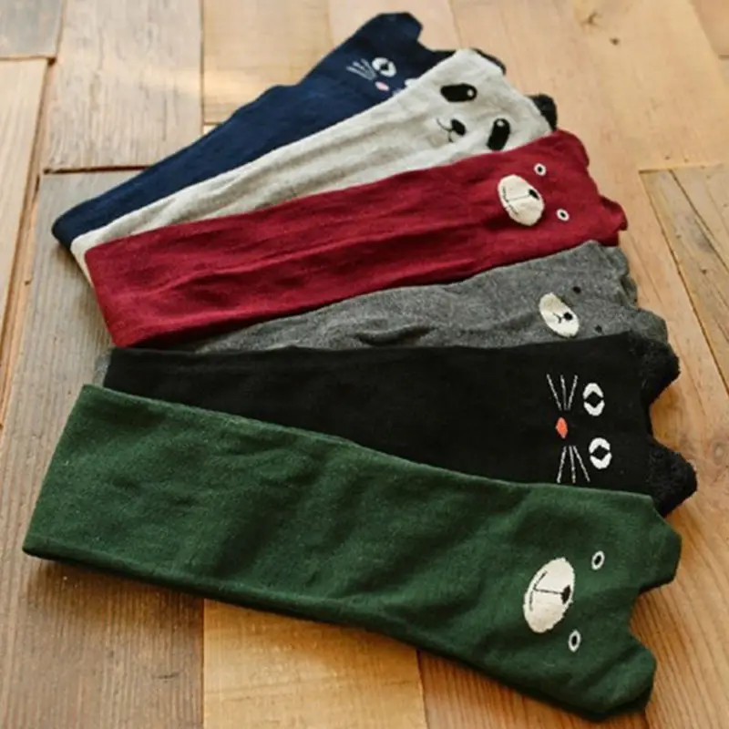 Hot lot Women Sexy Autumn Winter Favorite Cute Thigh Long Cotton Socks Funky 3D Cartoon Animal Over Knee High Seamless Socks