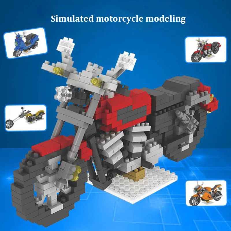 Мотоцикл серии алмазное здание мини Сборка строительные инструменты блоки миниатюрные собранные Детские Развивающие детские игрушки