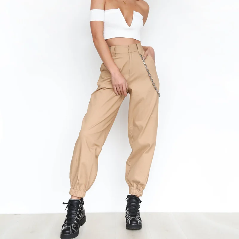 2019 Hot Sale Ladies Fashion Summer Sports Casual Pants Solid Color Loose Harem Pants Belt Chain No Belt Wide Leg Trousers 2019 Hot Sale Ladies Fashion Summer Sports Casual Pants Solid Color Loose Harem Pants Belt Chain No Belt Wide Leg Trousers