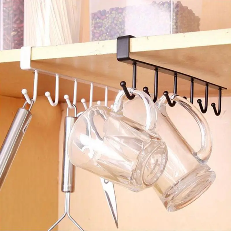 

Kitchen Hanging Hook Shelf Dish Suspension Hook Rack Storage Holder Wardrobe Cupboard No-Trace Organizer
