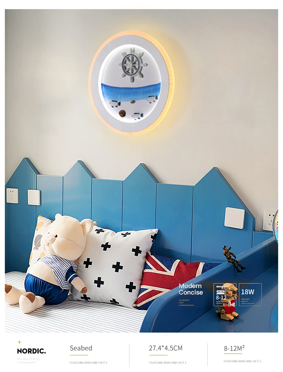 Светодиодный настенный светильник для помещений, настенные светильники в средиземноморском стиле, светодиодный настенный светильник, светильник для спальни, гостиной, детской комнаты
