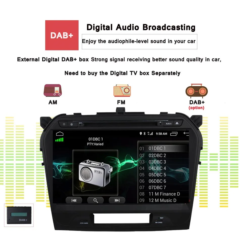 Discount 10.1" Octa Core Android 9.0 Car Radio GPS for Suzuki Grand Vitara 2014 15 2016 2017 With navigaiton Rear cam Multimedia system 5