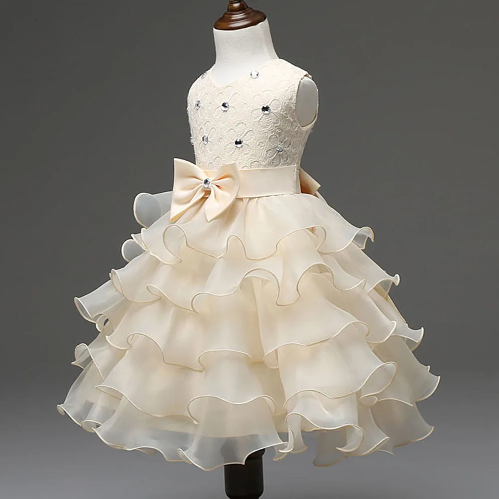 spesifikasi Anak Perempuan Tutu Berlapis Ulang Tahun Pertama Pakaian Bayi Perempuan Baptisan Gaun Kristal Putri Balita Gadis Partai Gaun Pakaian