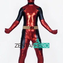DHL, стильный костюм на Хэллоуин, красный и черный, блестящий, металлик, Zentai, вечерние, с открытыми глазами, XRC086