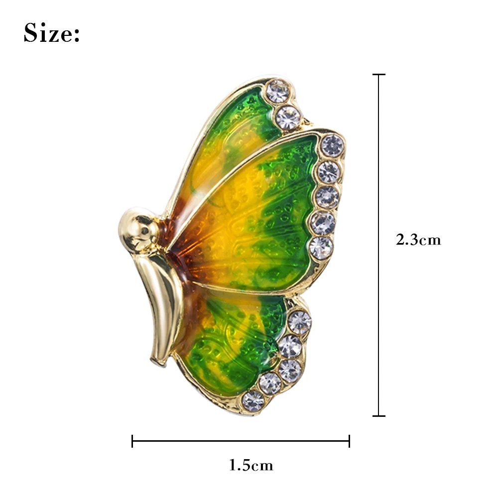 Новомодное очарование золотого и зеленого цвета бабочка с кристаллами серьги гвоздики ювелирные изделия подарок для женщин Девушка Pendientes Mujer