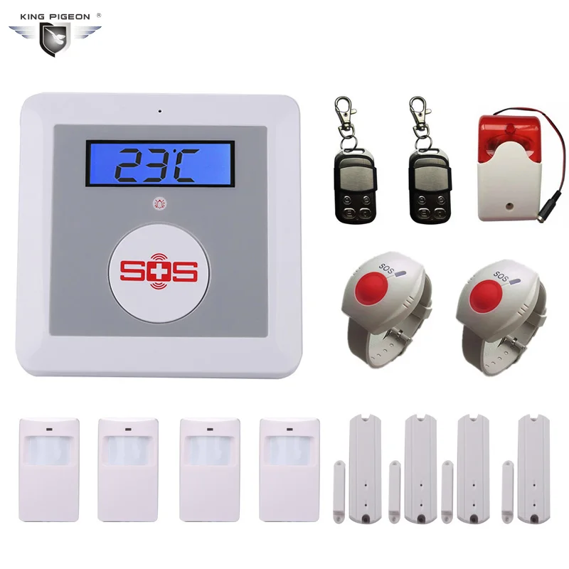 Wireless GSM Alarm System For Home Office Security with PIR/Door Sensor SOS Panic Button Siren