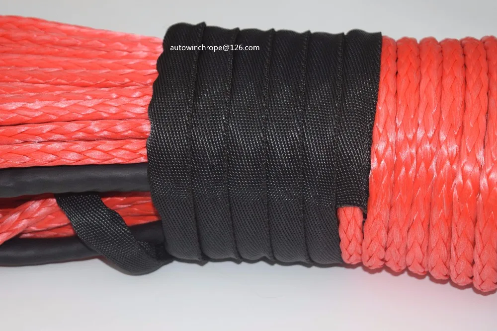 الأحمر 10 ملليمتر * 45 متر حبل ل أتف ونش كهربائي ، الاصطناعية حبل رفع ، أتف ونش كابل ، 4x4 ثانية الطرق الوعرة أجزاء, الأطياف حبل
