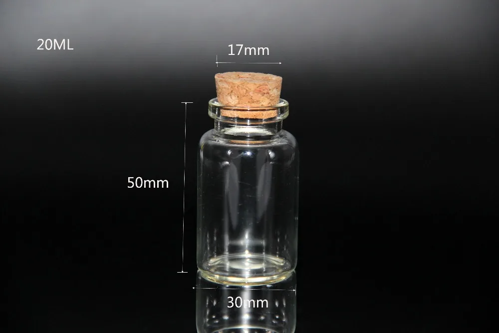 100pcs 30*50mm Clear Glass Bottle Vials Empty Sample Jars with Cork Stopper Message Vial Weddings Wish Bottle Home Storage Box 2