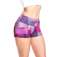 Women’S Gym Sports Shorts Pocket Print Fitness Workout Running Short Pants Slim Fit High Elastic Quick Dry Yoga Clothes
