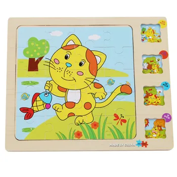 

Wooden Preschool Educational Kids Toys For Children Toddler Multilayer 3D Animals Stories Jigsaw Puzzles Boys Girls Infants